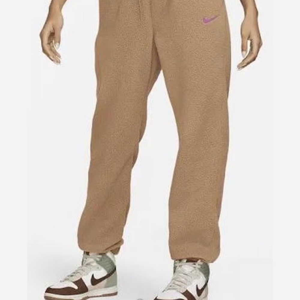 Nike Brown Joggers with Purple Logo